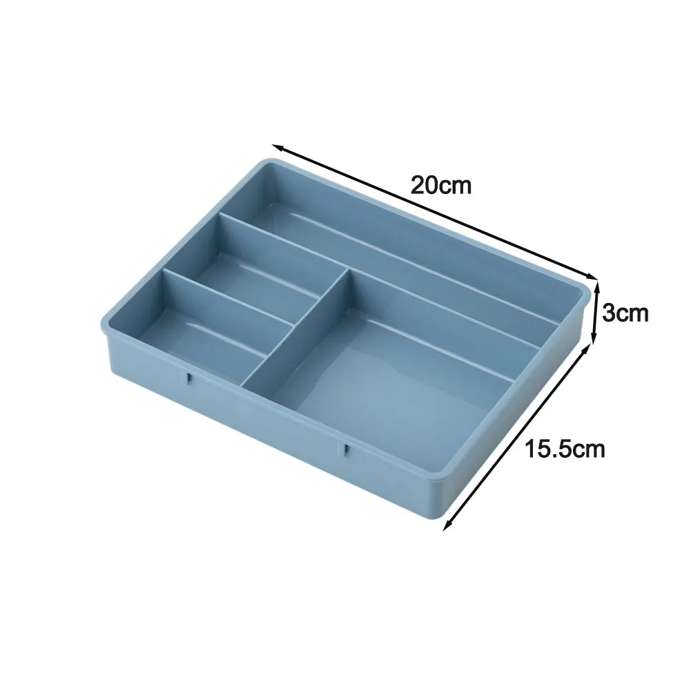 Compact Desktop Drawer Organizer Tray with Four Sections for Stationery and Small Item Storage 20 by 15.5 by 3 cm