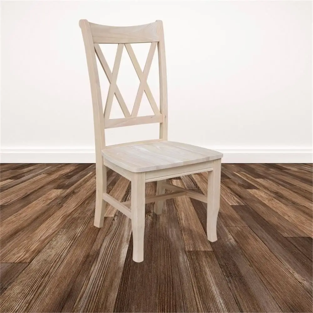 Unfinished Real Wood Double X - Back Dining Chairs for Kitchen, DIY Paint/Stain, 225 Lbs Wt. Capacity