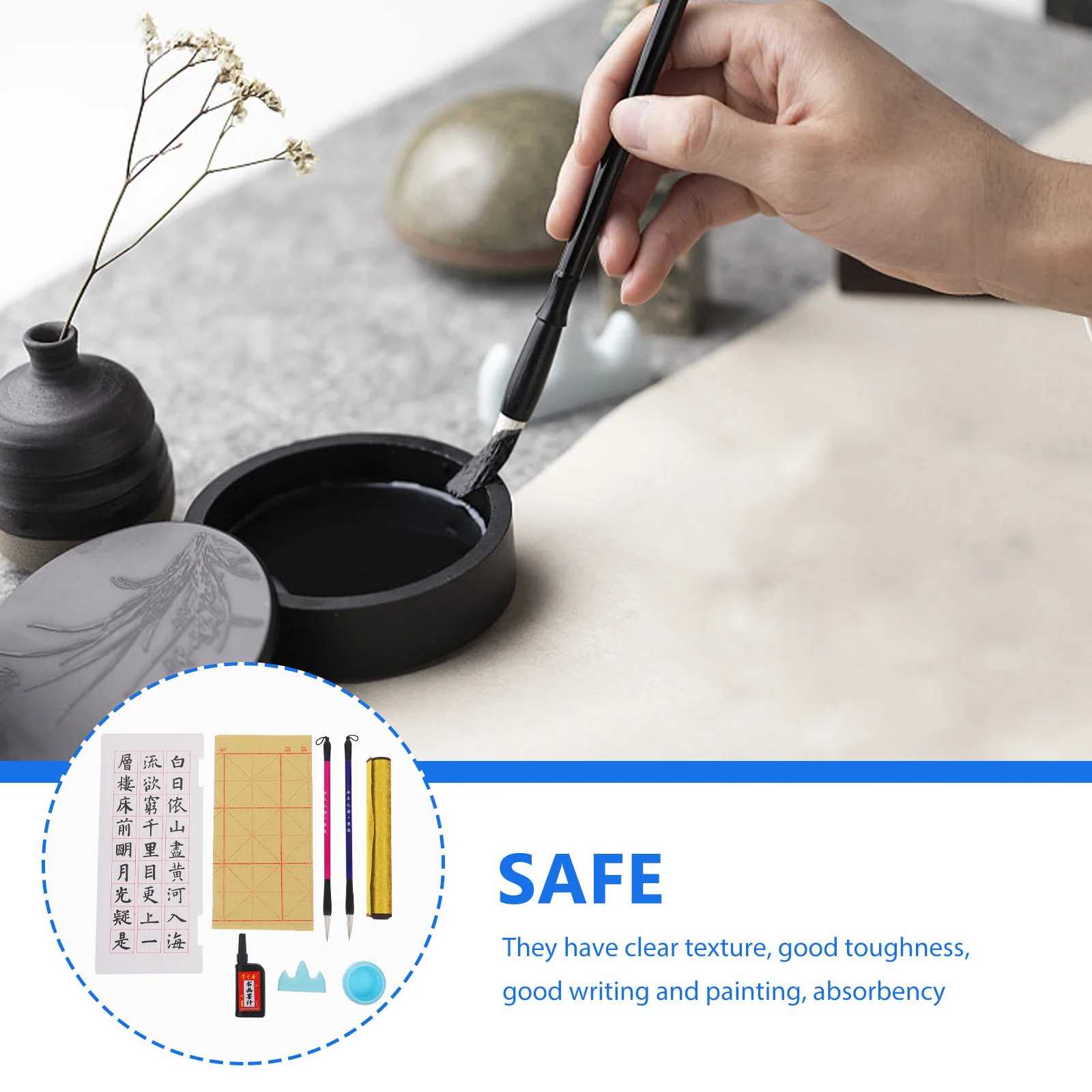 

1Set Calligraphy Cloth Kit High-Quality Water Writing Mat Absorbent for Beginners Kids Painting Practice Study