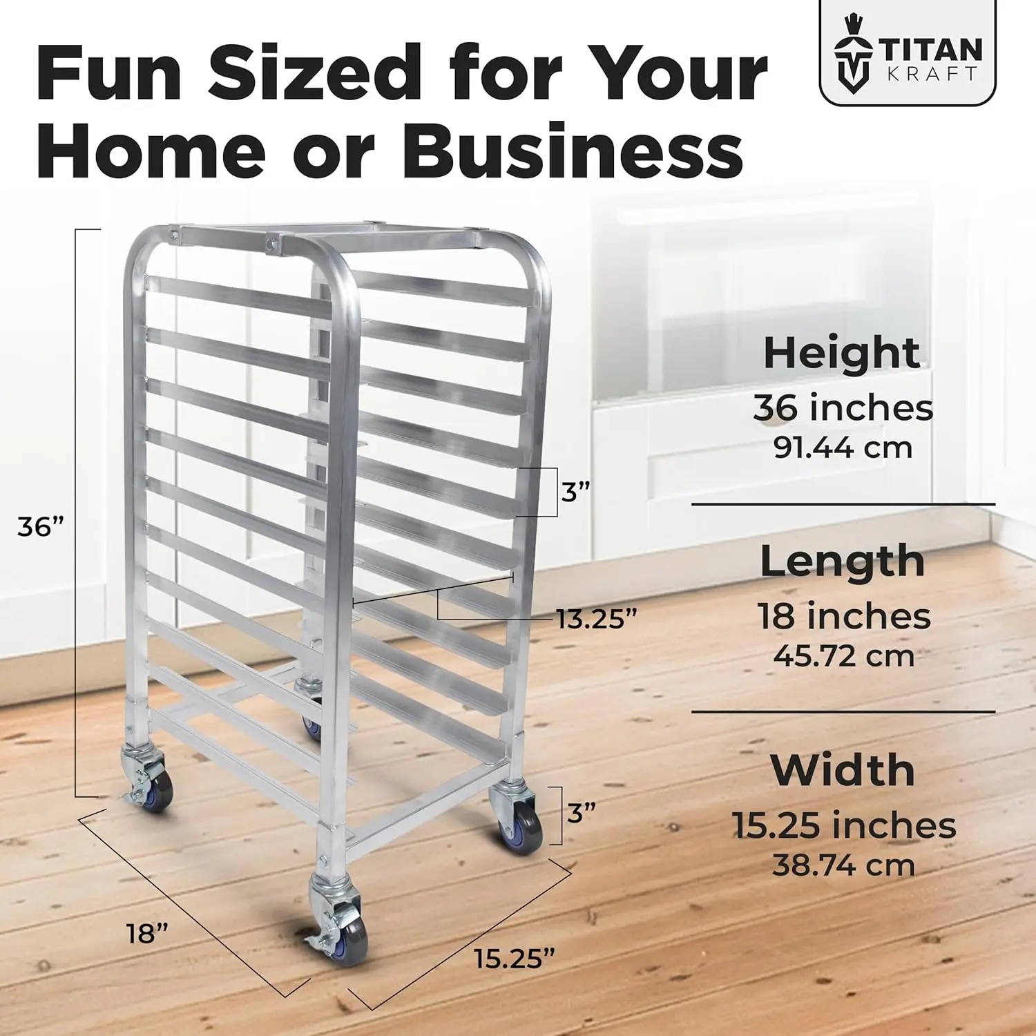 10-Tier Half Sheet Pan Rack - Commercial Aluminum Bakers Rack for 18