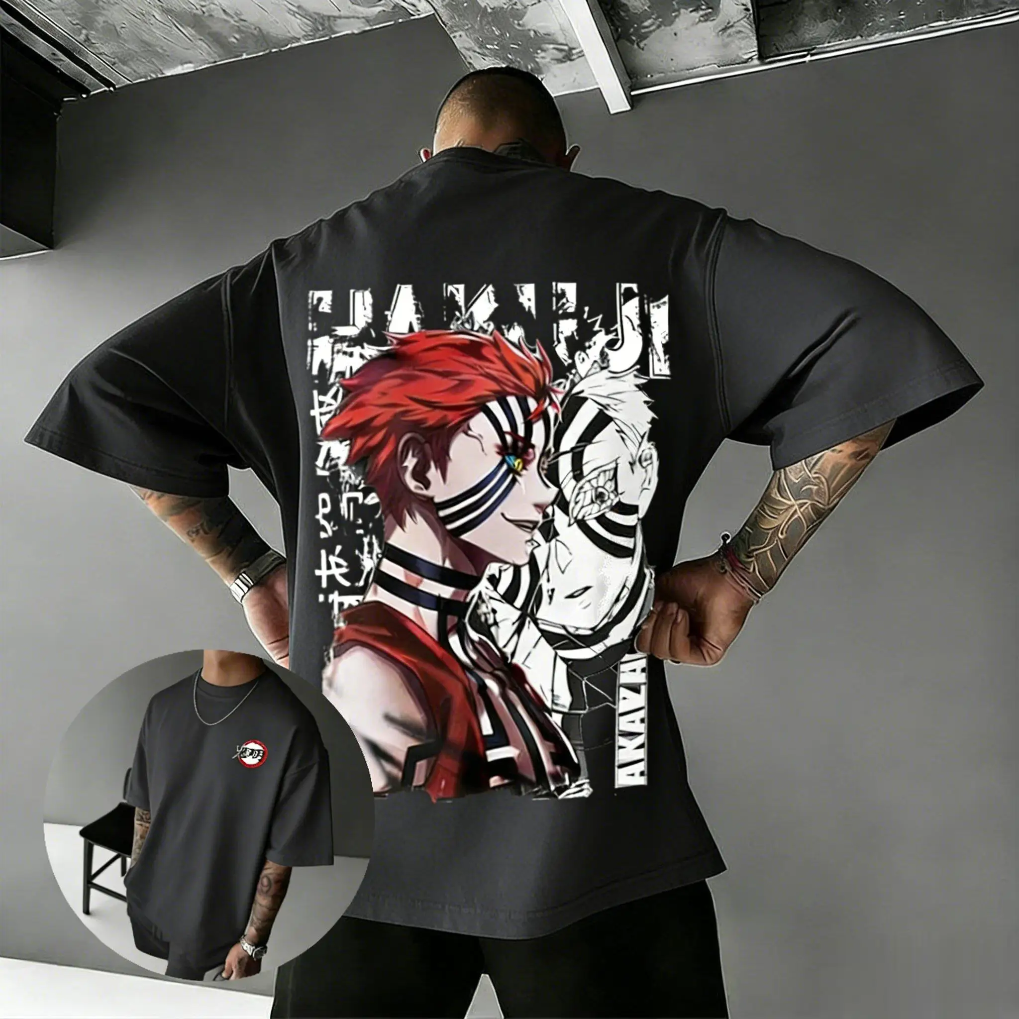 كيميتسو نو يابا أكازا أنيمي تي شيرت الرجال النساء القطن قصير الأكمام الشارع الشهير شيطان القاتل الجرافيك المحملة الصيف بلايز عادية 2026
