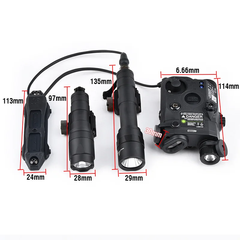 Tactical PEQ-15 Red Green Blue IR Laser WADSN M300A M600U LED Light Flashlight Fit 20mm Rail Airsoft Hunting Weapon Accessories