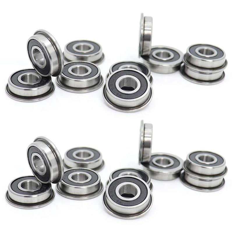 20Pcs F695-2RS Bearing 5X13x4mm Flanged Miniature Deep Groove Ball Bearings F695RS For VORON Mobius 2/3 3D Printer