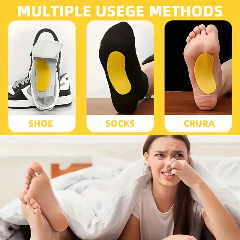 نعال لاصقة ممتصة للعرق، رقع مزيل الروائح الكريهة للأحذية خالية من المواد الكيميائية لجميع أنواع الأحذية