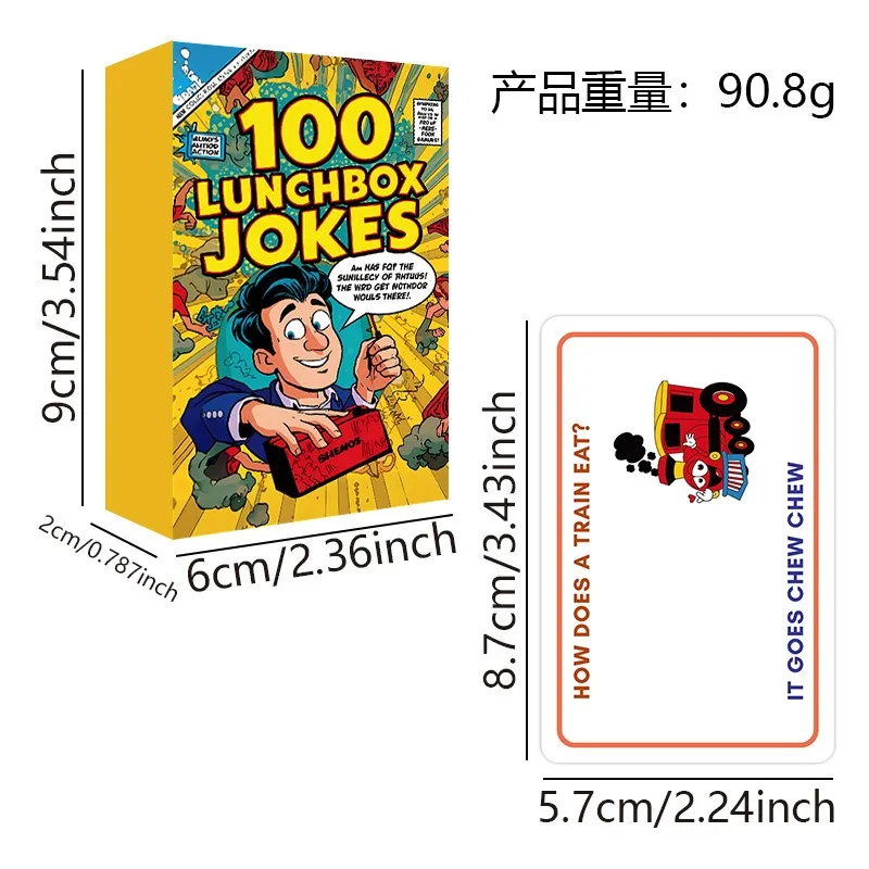 100 Lunchbox Jokes Cards Funny Question Answer Joke Cards Family Interactive Game Kids Early Learning Educational Cards Hot Sale
