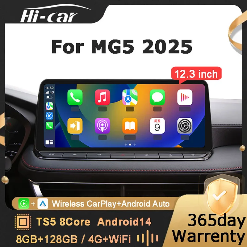 

Car Android Radio For MG5 2025 Wireless Carplay Android Auto Car Multimedia 2 Din Car Stereo Bluetooth GPS Navigation RDS
