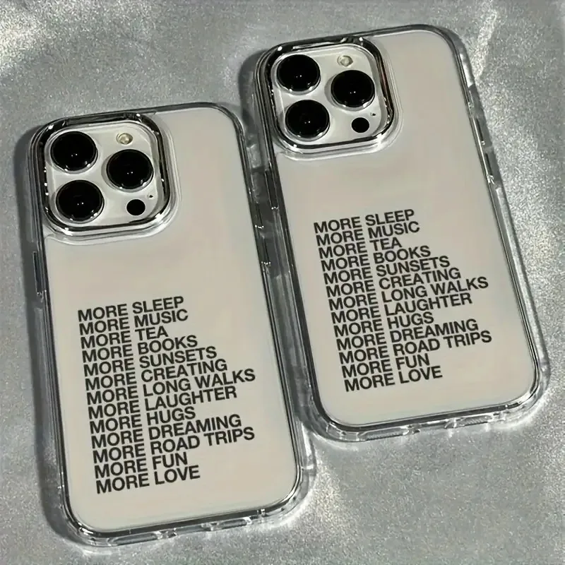 

Minimalist Personalized English Pattern Frame Soft Phone Case For iPhone 17 16 15 14 13 12 11 Pro Max XS X XR 7 8 Plus 17E Cover