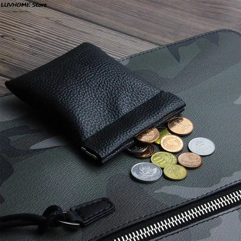 Pu Leather Coin Purse Women Men Small Mini Short Wallet Bag Money Change Key Earbuds Headphone Credit Card Holder