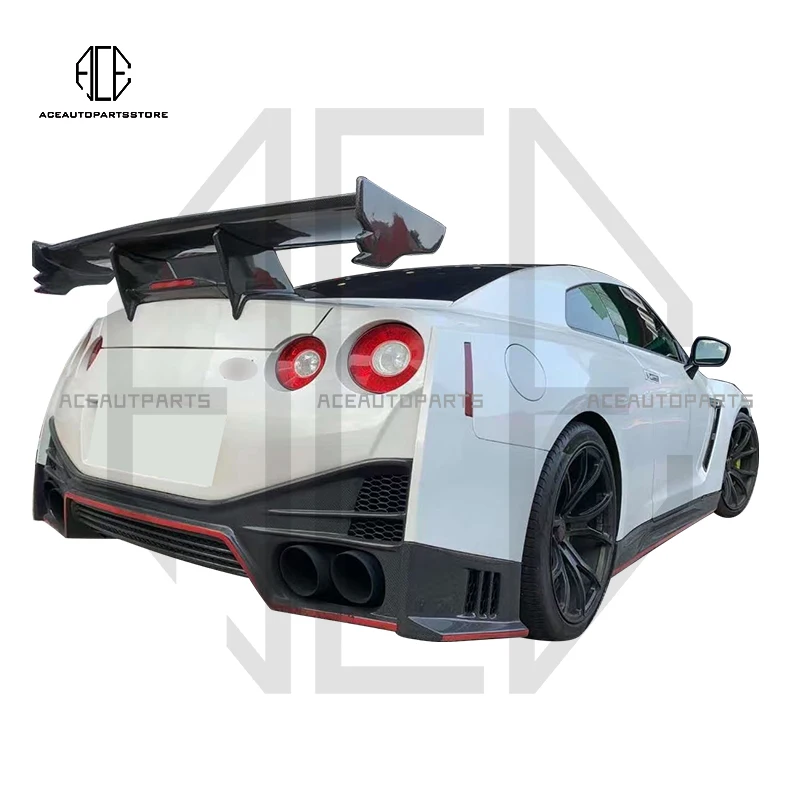 Nis Gt Spoiler For Nissan GTR R35 Nismo-Sryle Carbon FiberI Trunk GT Wing Trim Body Kit Tuning Part For R35 GT-R Splitter Tall