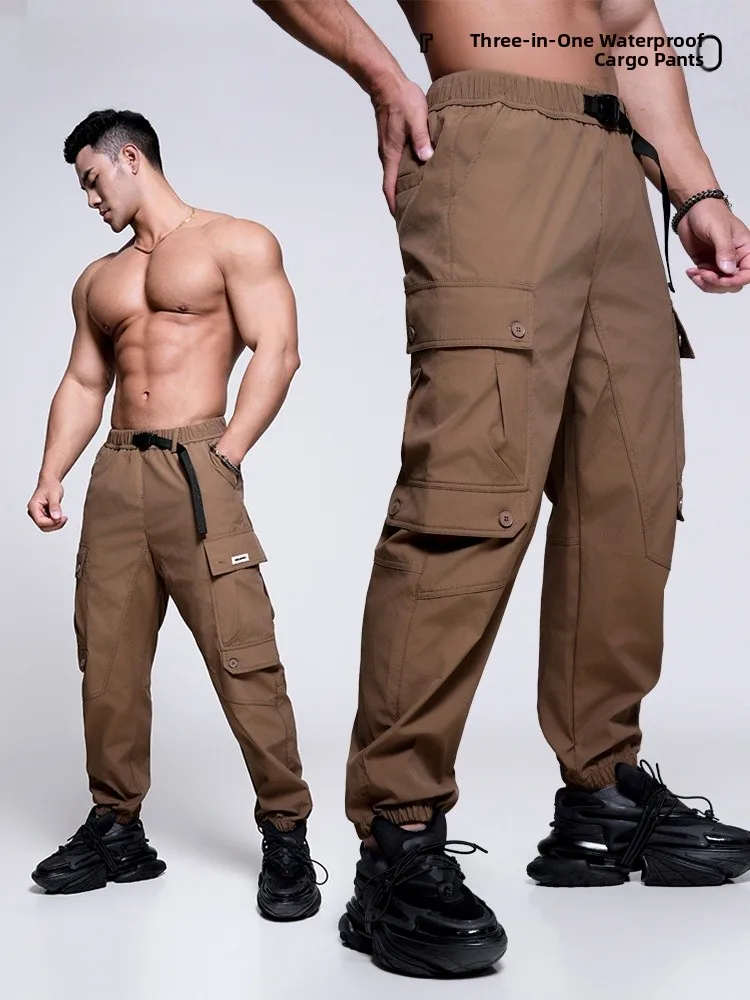

Loose Long Tee-Proof Paratrooper Pants Casual Cargo Trousers Spring Autumn Functional Windproof Waterproof Men's Clothing