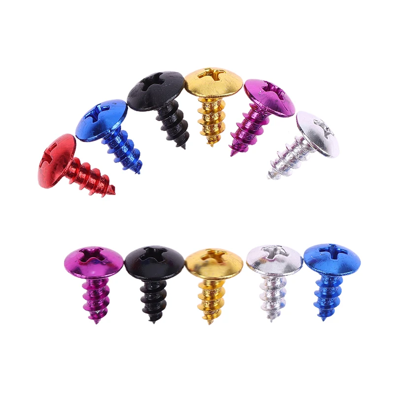 30Pcs/Pack M5*12MM Universal Aluminum Alloy Motorcycle Cross Head Self Tapping Bolts Screws Nut Round Head Thread Diameter