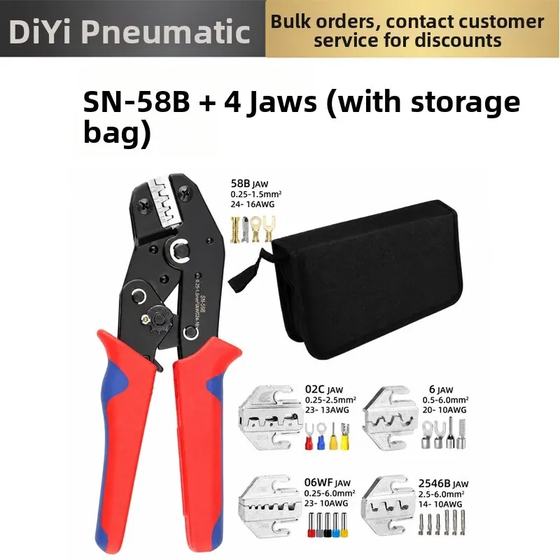 Crimping Pliers Replaceable Jaws Crimping Tool Electrician Hand Tools Electrical Terminals Connector Crimper Kit With Box