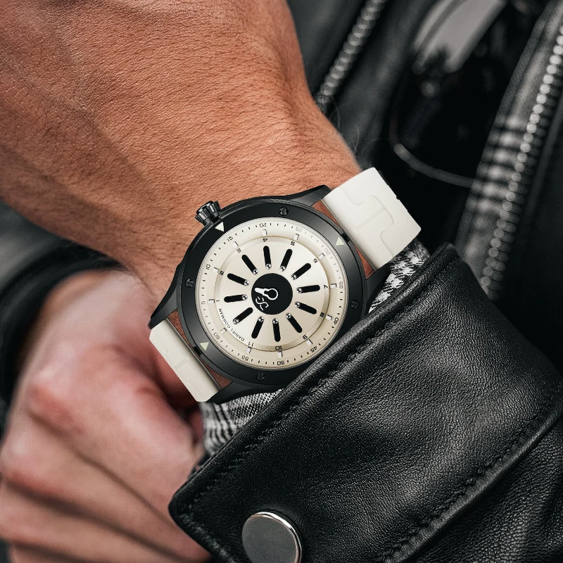 ساعة دانيال جورمان كوارتز مغناطيسية يابانية VX32E زجاج معدني سيليكون حزام أسود شامبانيا ذهبي أخضر مينا 2026 #3