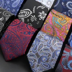 Novelty Paisley Ties Men's Fashion Tie 8 cm Necktie Neck Tie For Business Wedding Floral Bowtie Groom Neck Tie Cravat Gifts