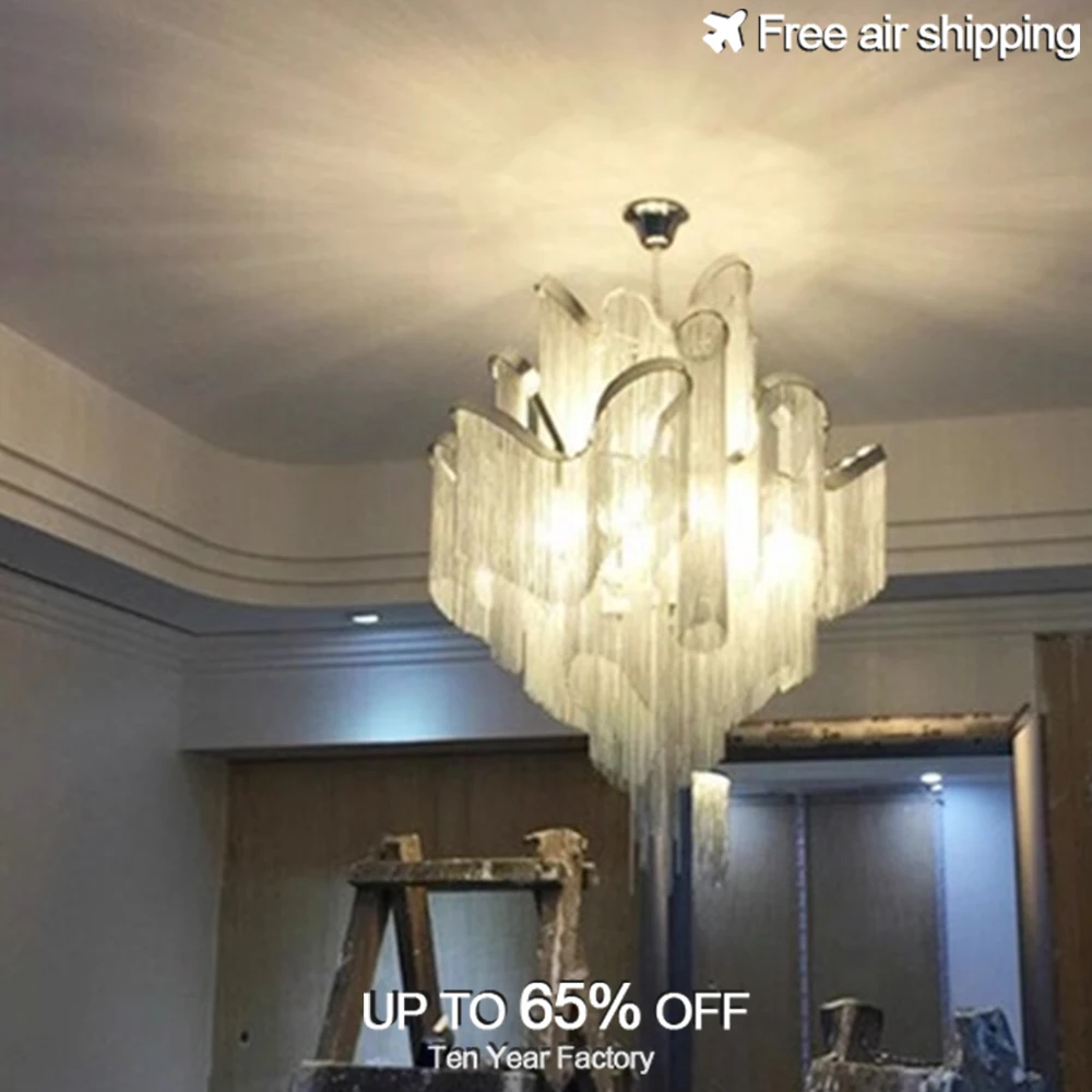 الشمال الحديثة كريستال الخرز الثريا قلادة الإضاءة مع سلسلة الألومنيوم للمنزل غرفة نوم غرفة المعيشة سقف مصباح معلق