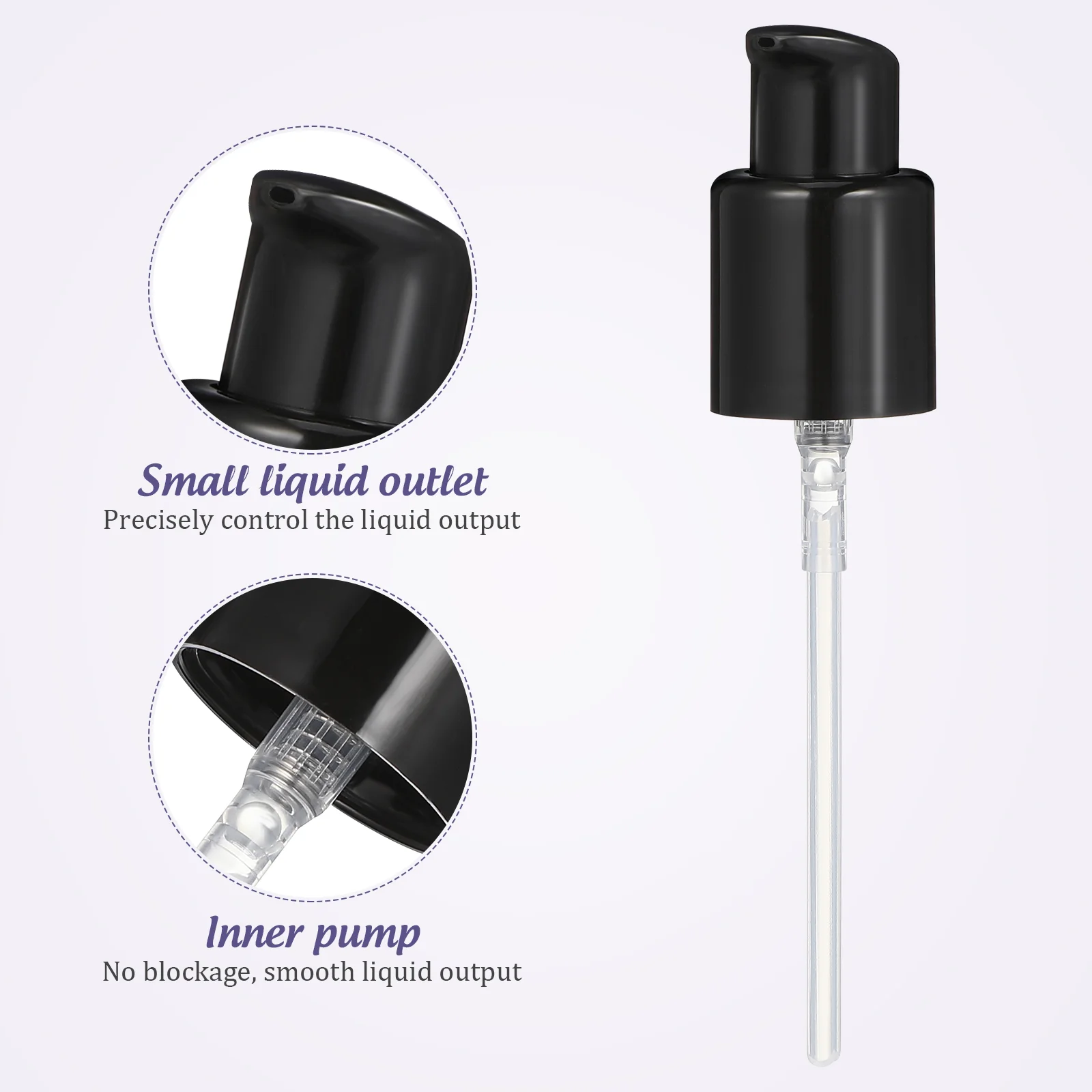 4 Pcs Syrup Dispenser Plastic Lotion Pump Head Replacement Essential Oil Accessories Pressure Emulsion Black Bottle Nozzle