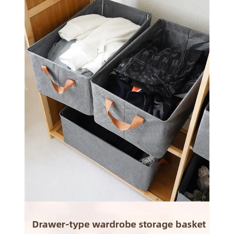 Household Wardrobe Cationic Storage Box Drawer Type Large Capacity Foldable Clothes Jeans Portable Storage Box - view 6