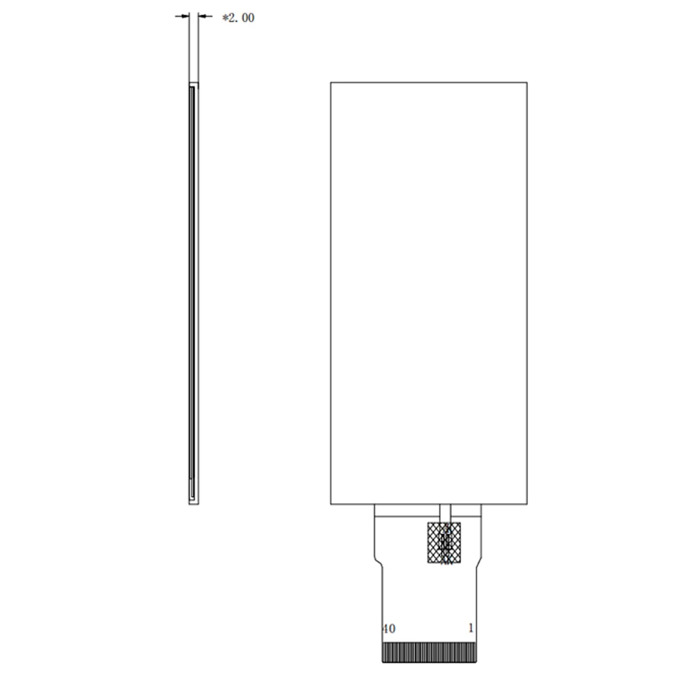 وحدة عرض زاوية الرؤية الكاملة ، رقاقة السائق ST7701S ، شاشة LCD ، واجهة RGB ، MIPI ، "، TFT ، x ، 40Pin ، V