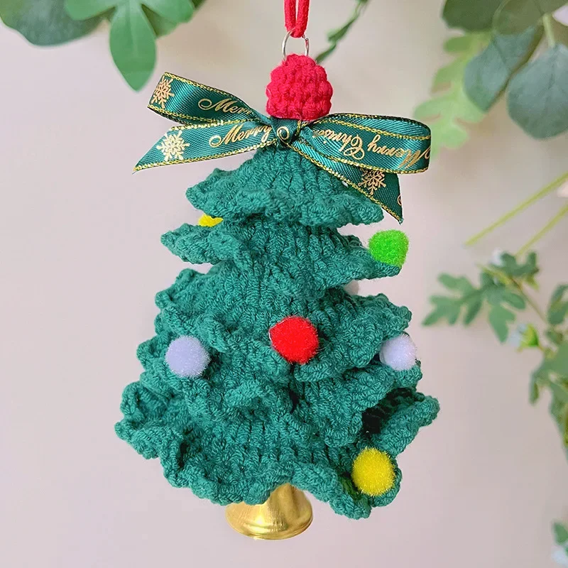 Wholesale 10pcs/lot Crochet Christmas Tree Christmas Gifts Car Hanging Bedroom Decoration Completed Crochet Finished Products