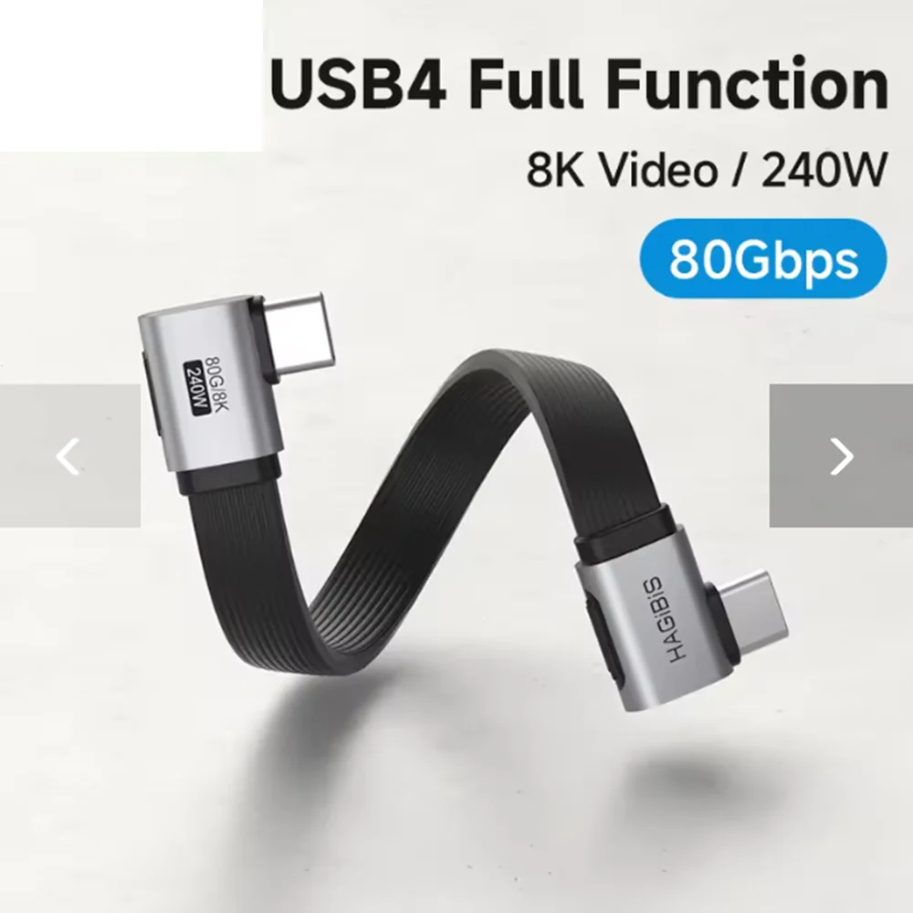 Hagibis USB C to USB C Cable Short 90 Degree Right Angle Type-C Fast Charging Cord L Shape for iPhone 16 Laptop Switch Samsung