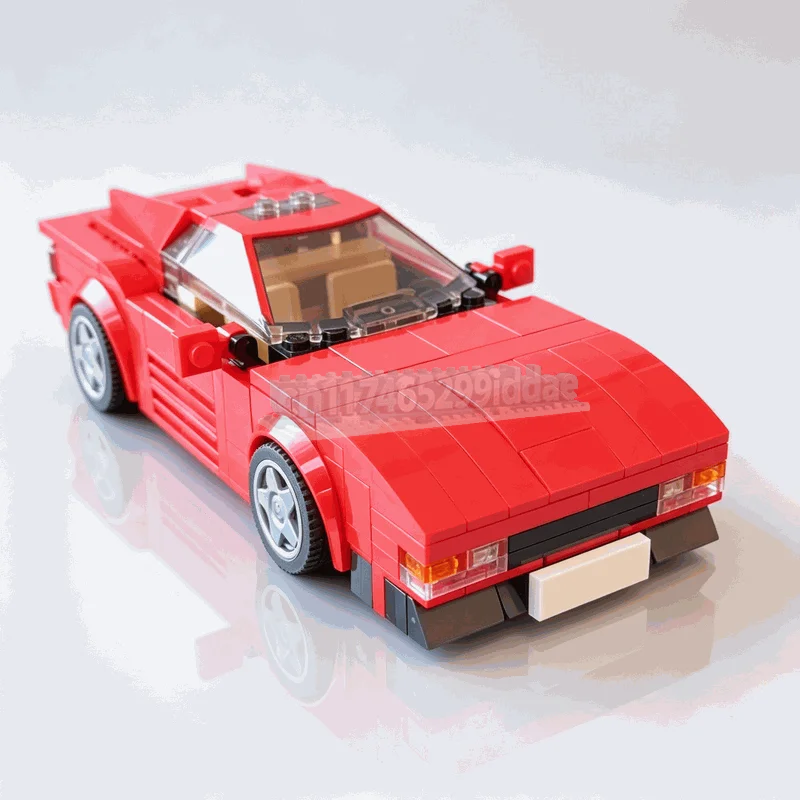233PCS Testarossa Classic Red Sports Car Model MOC Building Blocks DIY Creative Assembly Puzzle Educational Toy Gift Collection