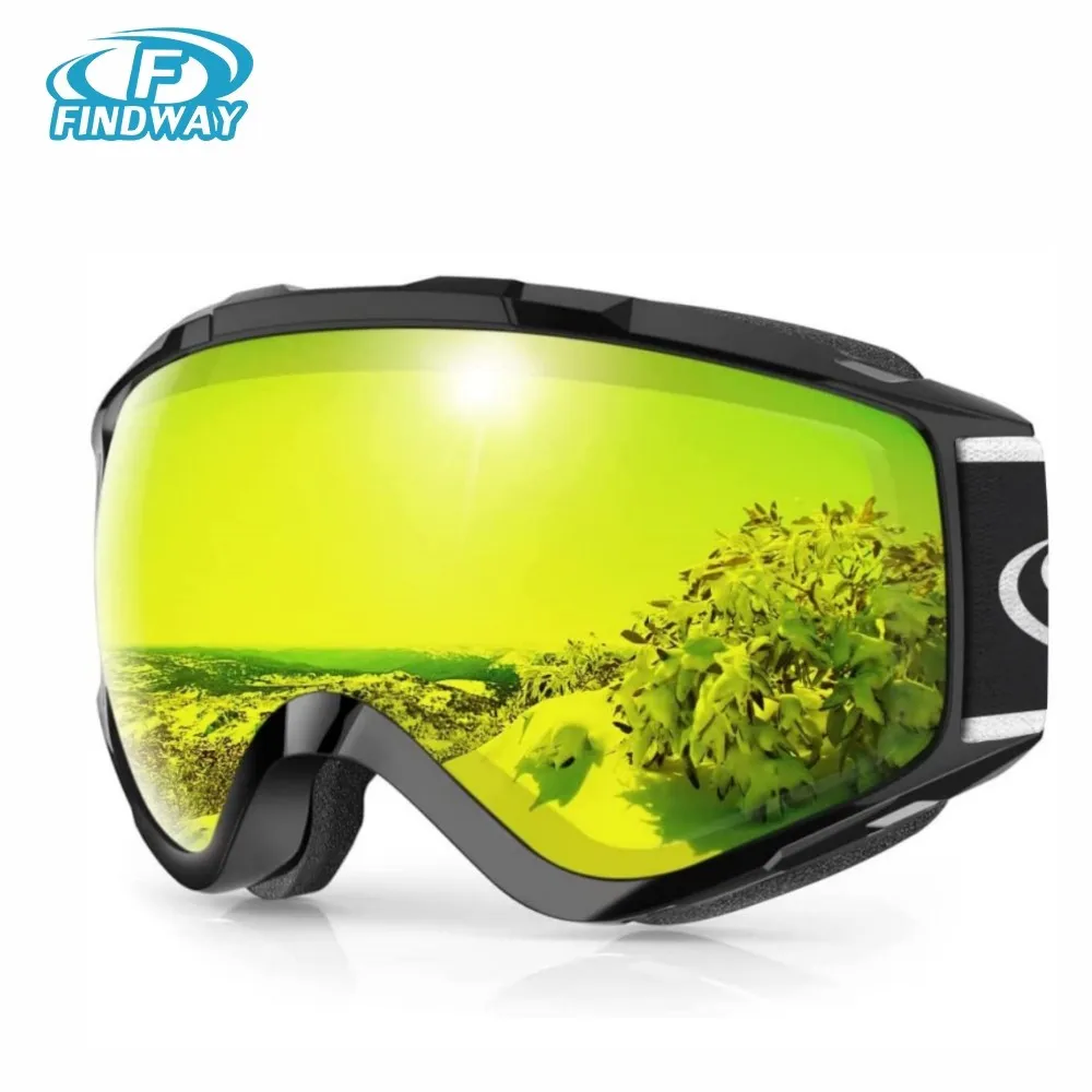 Findway Ski Goggles OTG with Anti Fog 100% UV Protection Skiing Glasses Suitable for Adult /Teenagers  Compatible Ski Helmet