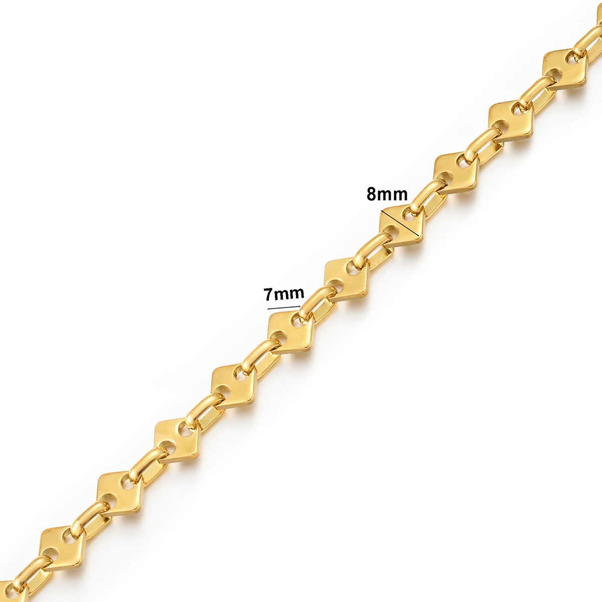 1 Stück Damen- und Herrenarmband, Halskette aus Edelstahl, handgefertigte, riesige, quadratische Knochenform-Gliederkette, schmuck, antiallergisch – Detail 4