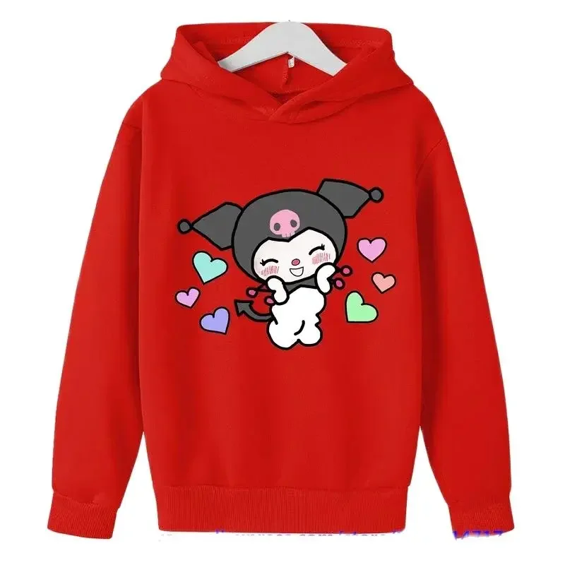 Sudaderas de Hello Kitty Kuromi para niños de 3 a 14 años, jerséis de moda callejera para niños y niñas, deportes al aire libre