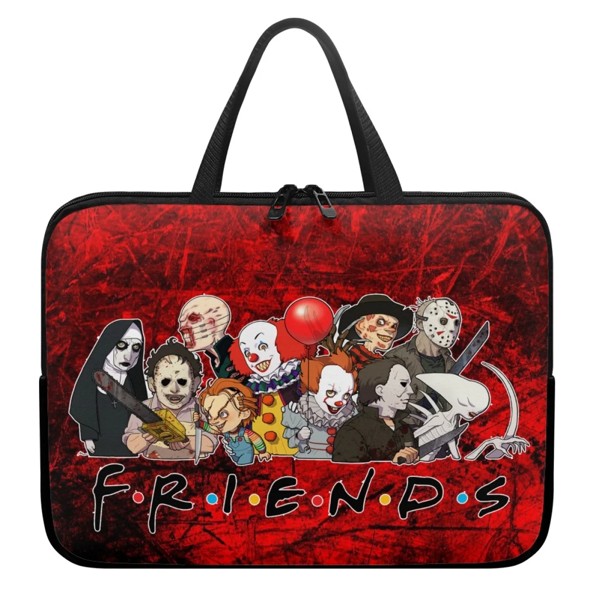 Horror Movie Killer Pennywise Print Lightweight Laptop Bag Fashion Handle Notebook Case for Adults Computer Accessories Handbags