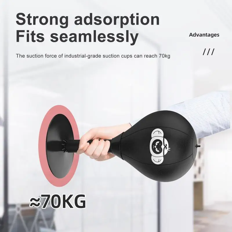 Punching Bag Desktop PU Mini Boxing Ball Stress Relief Fighting Speed Reflex Training Punch Ball Desktop Suction Cup Punch Bag