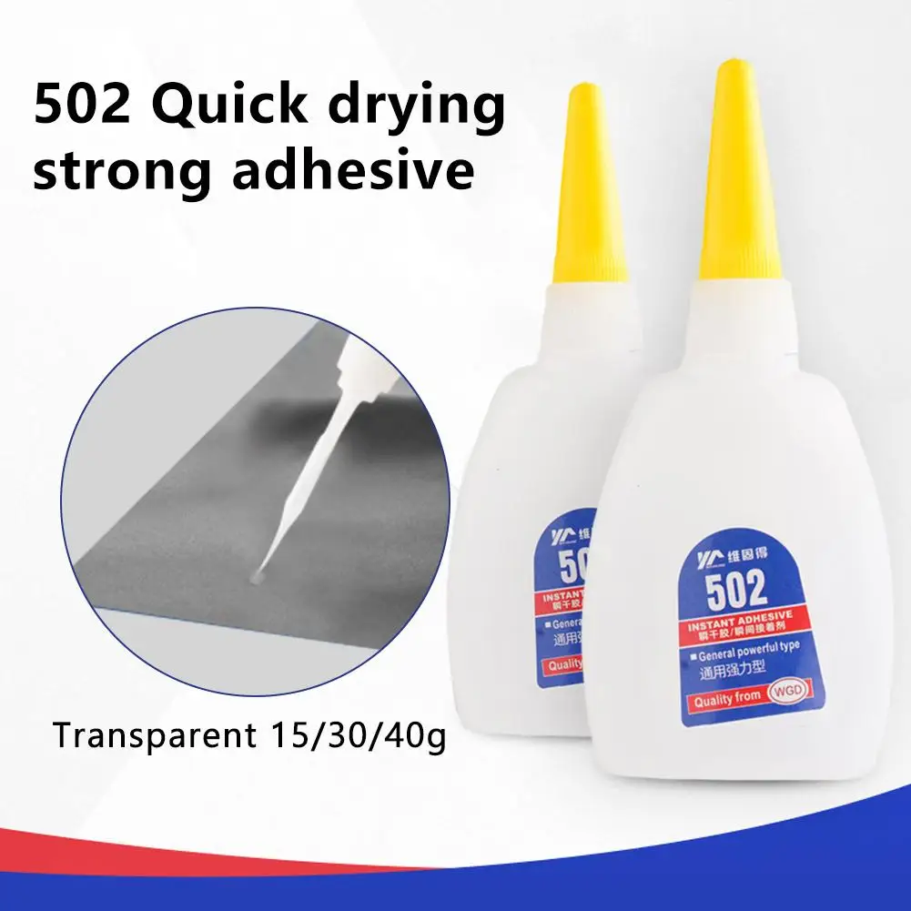 502 Super Glue Instant Quick-drying Cyanoacrylate Adhesive Leather Rubber Wood Metal Strong Bond Liquid Glue Tool