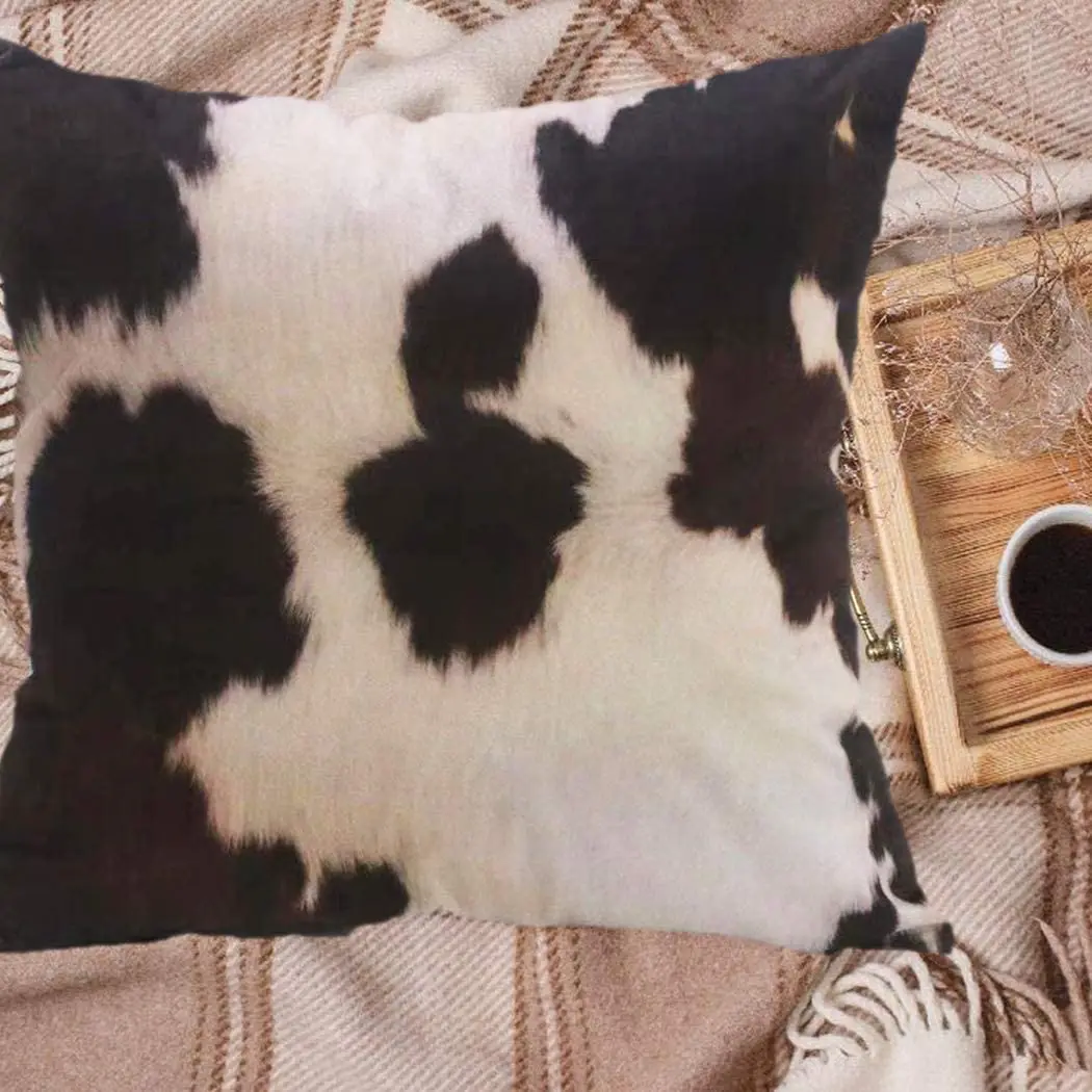 Cow Skin Decorative Pillowcases Cow Spots Pillow Case Home Decor Room Aesthetic Throw Pillow Cover for Bed Couch Sofa 18x18 Inch