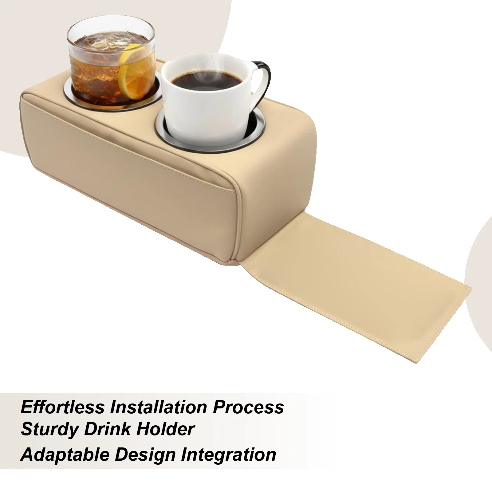 Automotive Cup Holders Interior Leather Tray Couch Drink Holder Car Backseat Organizer For Cell Phone Snack Remote Water Bottle