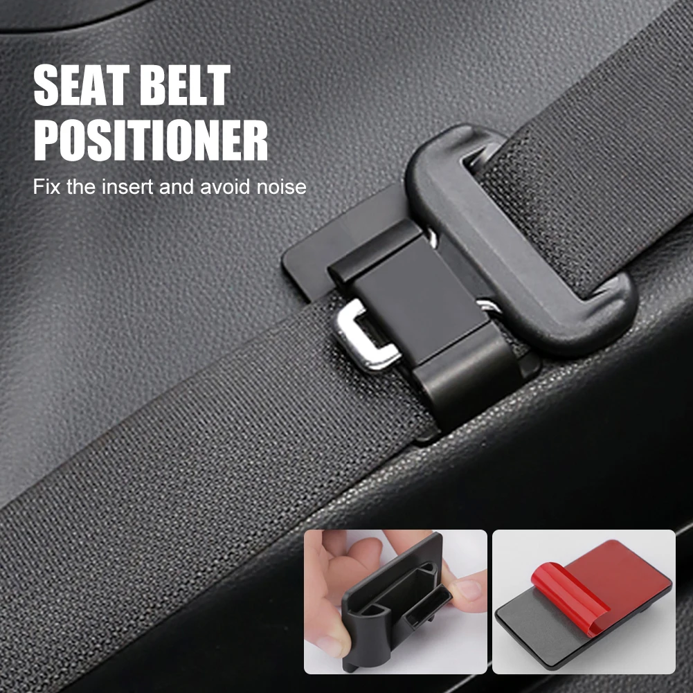 Car Seat Belt Clip Positioner Safety Belt Insert Fixer Protection Clip Self Adhesive Seat Belt Holder Auto Interior Accessories