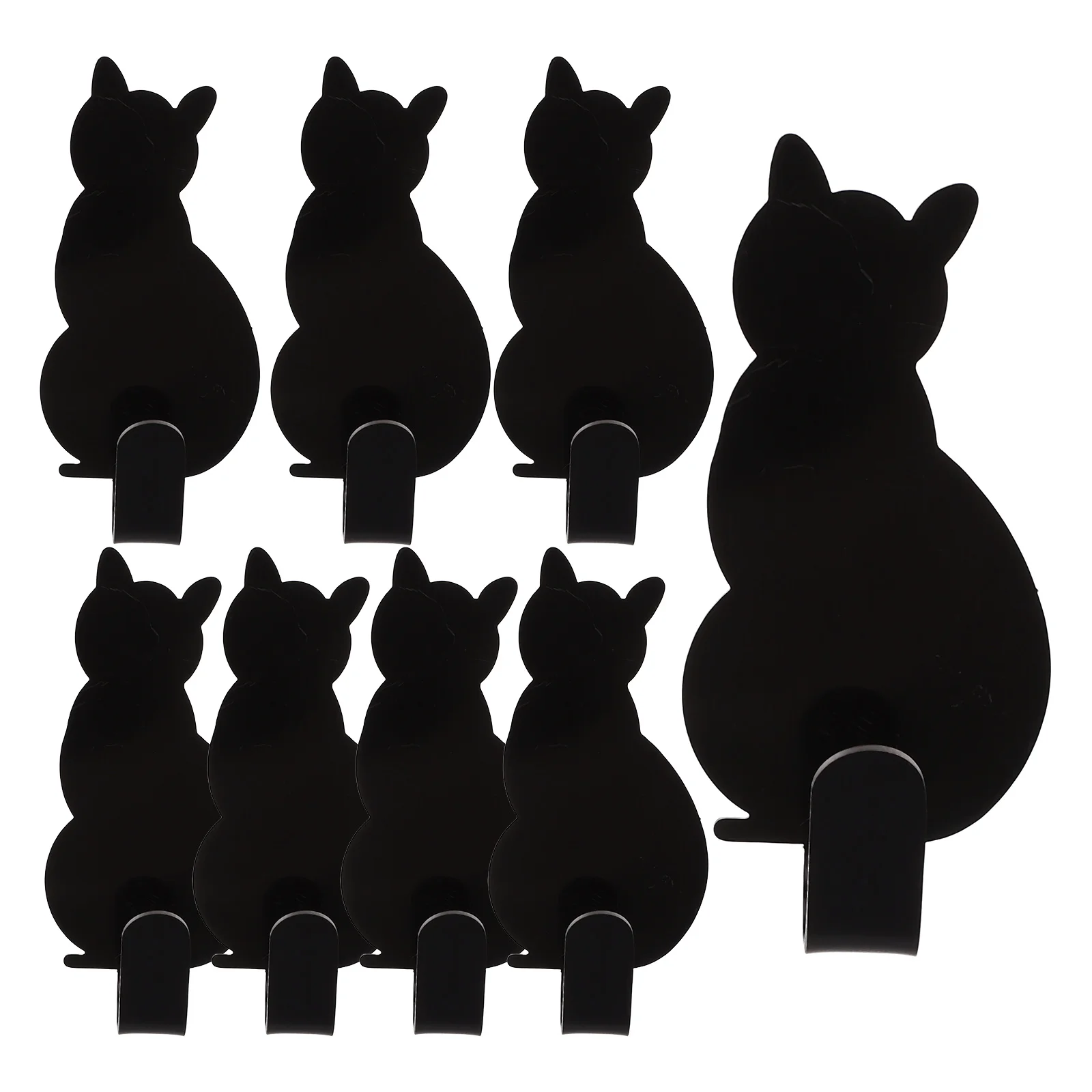 

8 Pcs Stainless Steel Child Wall Mounted Clothes Rack Cute Bolt Hooks for Animals Cat Shaped