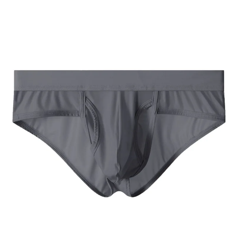 Herenondergoed Doorschijnend dun ijszijde slipje Ademend Aparte zijkant Open zakje Onderbroek Glanzende lingerie bikinislip