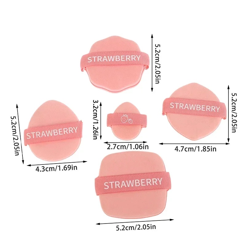 1/5Pcs 딸기 파운데이션 화장품 퍼프 여성 소프트 드라이 및 웨트 사용 메이크업 스펀지 뷰티 에어 쿠션 세부 정보 액세서리 도구