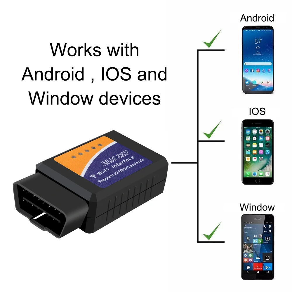 Obdii محول ل IOS أندرويد obd2 الماسح الضوئي اكسسوارات السيارات 1 قطعة ELM327 WIFI V1.5 السيارات التشخيص أداة مسح ضوئي قارئ رمز خطأ السيارة