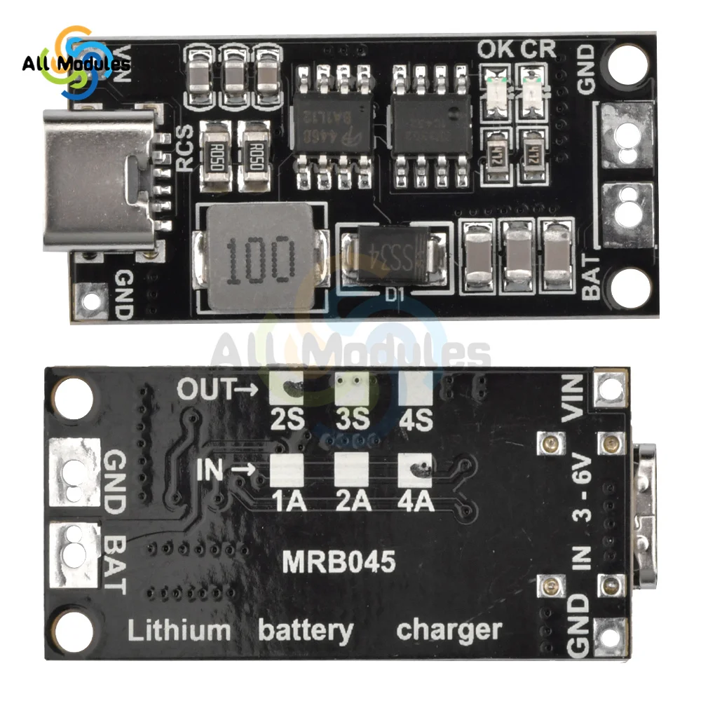 Multi-Cell 2S 3S 4S Type-C To 8.4V 12.6V 16.8V Step-Up Boost LiPo Polymer Li-Ion Charger 7.4V 11.1V 14.8V 18650 Lithium Battery