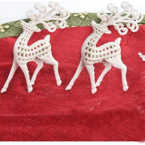 Beysüs Christmas Pine Tree Deer Ornament White 2 Li 14CM