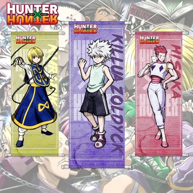 

HUNTER×HUNTER Anime Peripheral Silk Scroll Poster Wall Hanging Decorative Painting for Home and Room Decor 72x28cm