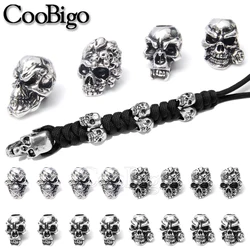 4/5pcs Paracord Skull Bead Charm Skeleton Beads Bracelet Necklace Lanyard Decor Jewelry Making DIY Craft Accessories 5mm Hole