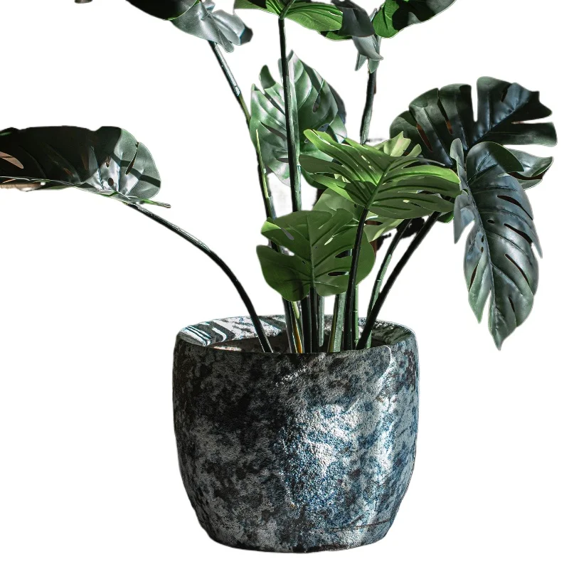 Wabi-maceta grande de cerámica de viento silencioso, maceta grande de suelo a techo para jardín al aire libre, maceta para plantar de gran diámetro, cama de flores, tortuga de bambú P