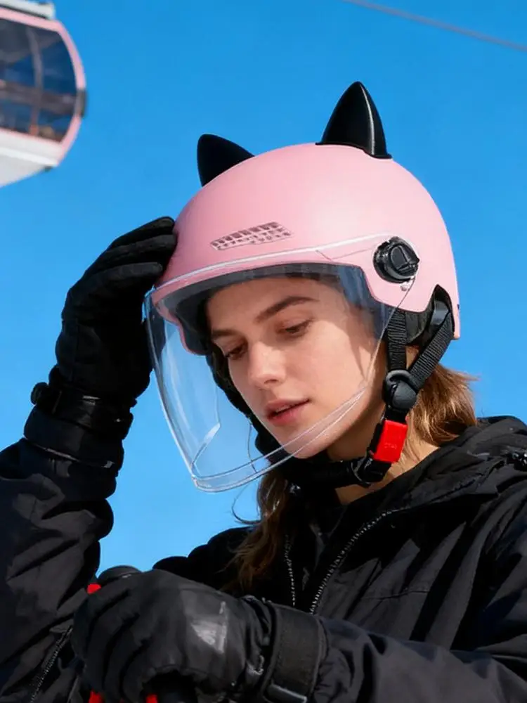 AliExpress NONE Motorcycle Open Face Helmet For Men And Women Sun Visor Face Shield Top Lightweight Electric Scooter Bike Riding Accessories