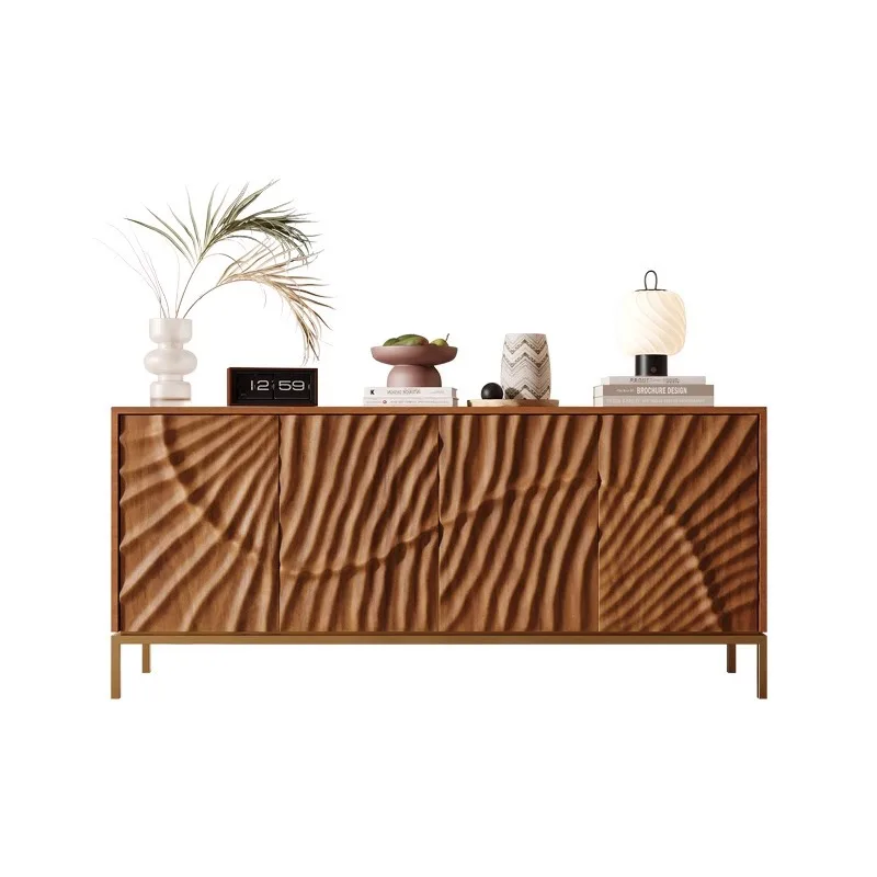 

Italian medieval style solid wood carving dining side cabinet, household light luxury storage cabinet against the wall, origina