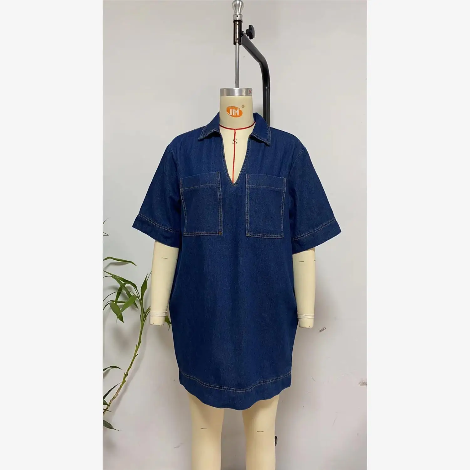 T-shirt ample en Denim Svel pour femmes, Street Sle, Dr avec kets, taille ample, mélange de coton et Polyester, printemps 2024