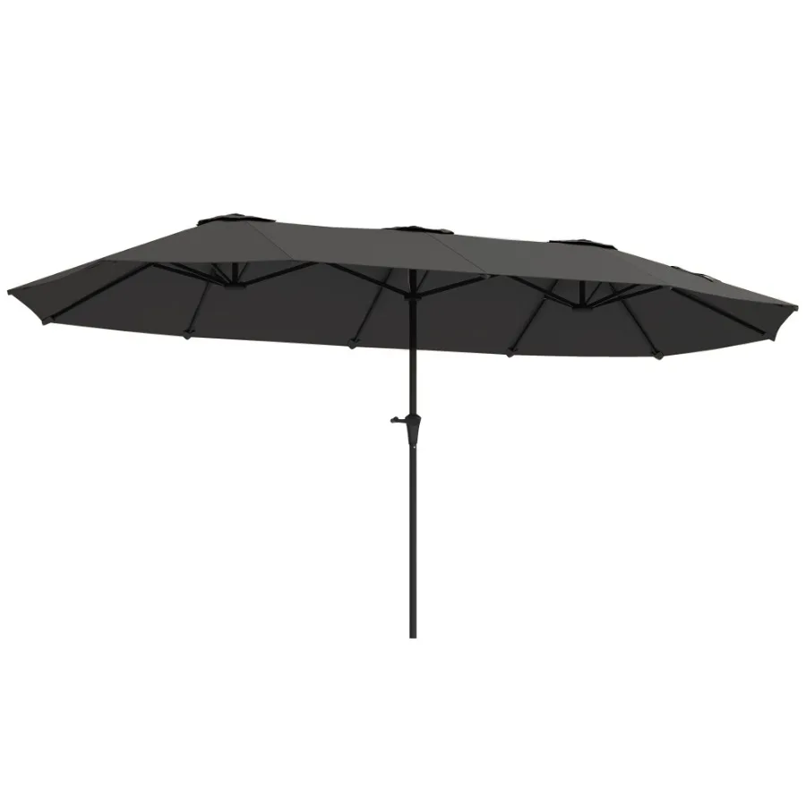 

13 ft. Extra Large Patio Umbrella with Easy Crank Handle Vents for Outdoor Patio UPF30+ Dark Gray