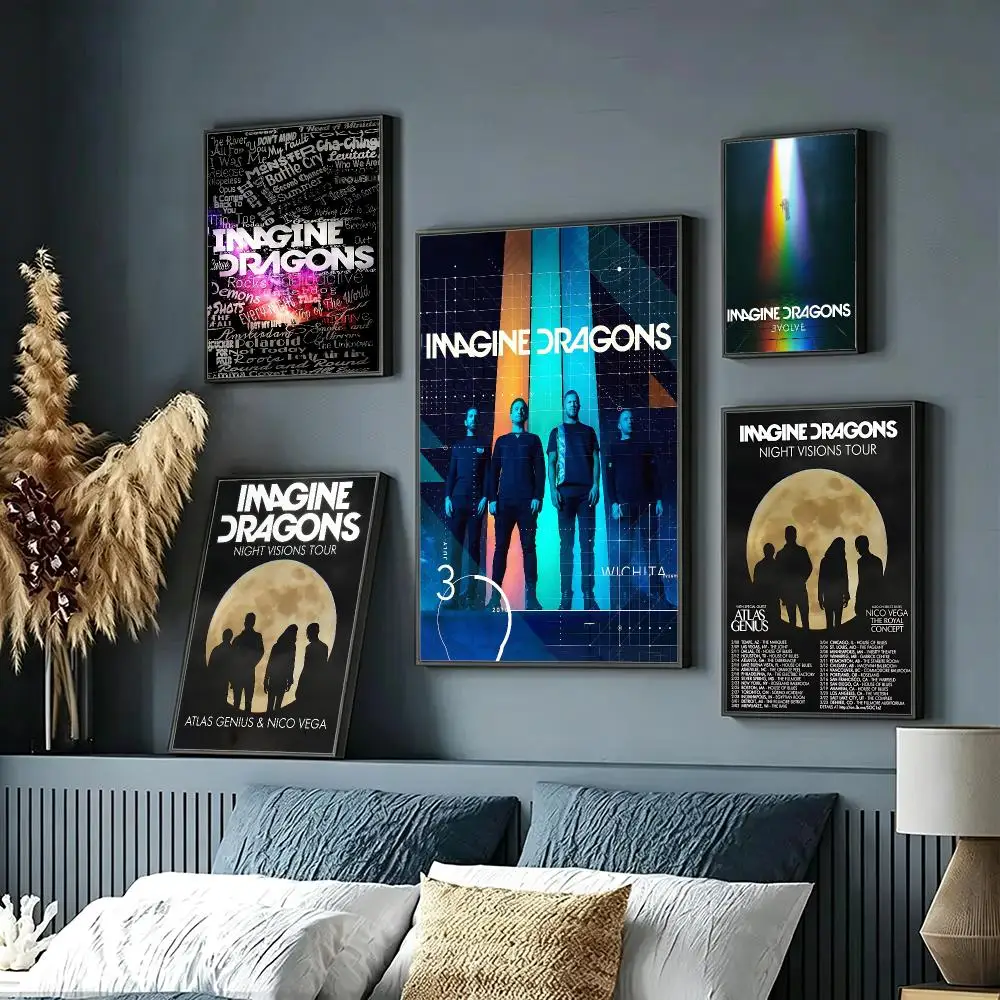 band Imagine Dragons Poster Wall Posters Art Print HD Print Self-Adhesive Waterproof Wall Stickers Room Decoration