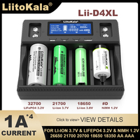 Liitokala Lii-D4XL Battery Charger 18650 3.7V 18350 18500 21700 26650 1.2V AA AAA D NiMH 3.2V 32700 LiFePO4 9V Charger