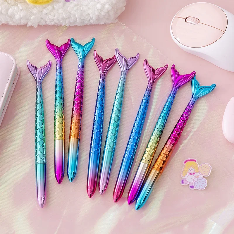 5Pcs Pearlescent Mermaid Tail Gel Pen Kids Birthday Baby Shower Wedding Party Favors Guest Souvenir Back To School Gifts